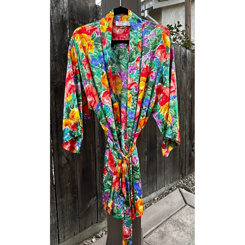Vintage Victoria's Secret Gold Label Robe L Floral Kimono Hong Kong